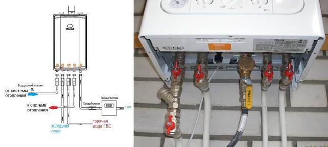 Описание: Обвязка газового котла отопления - схема подключения одно и ...